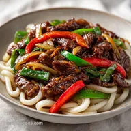 Black Pepper Beef Udon: Savory and Bold