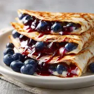 Sweet Blueberry Breakfast Quesadilla in 11 Minutes