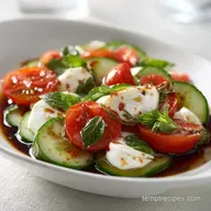 Cucumber Caprese Salad with Balsamic Glaze