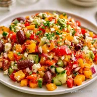 Mediterranean Bell Pepper Salad with Feta
