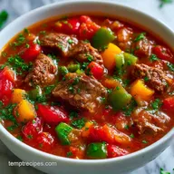 Stuffed Bell Peppers Soup with Sirloin