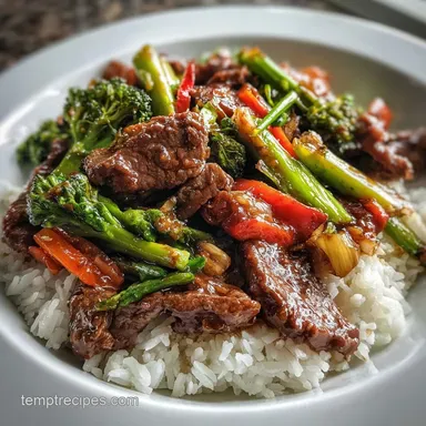 Easy 30 Minute Beef Stir Fry with Rice Recipe Card