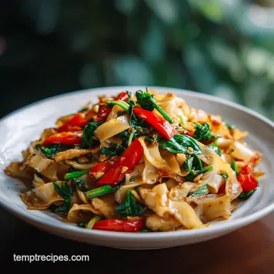 Thai Drunken Noodles with Chicken in 25 Minutes Recipe Card