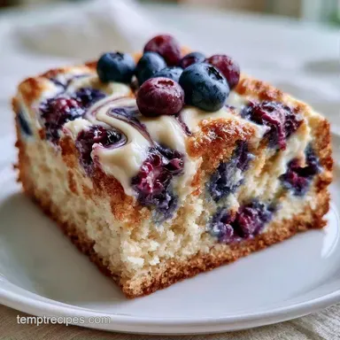 Blueberry Cream Cheese Cake for 16 Recipe Card