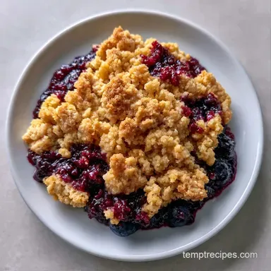 Blueberry Crumble for 8 Servings Recipe Card