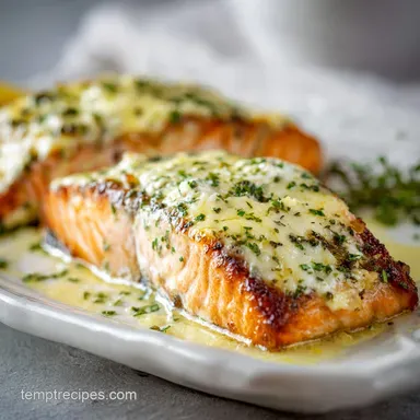 Boursin Baked Salmon for 4 Servings: Creamy and Tender Recipe Card