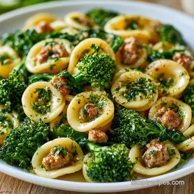 Broccoli Rabe Sausage Pasta in 30 Minutes Recipe Card