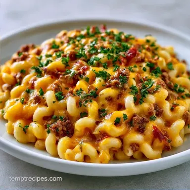 Cheesy Ground Beef Pasta: One-Pot