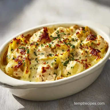 Baked Chicken Alfredo Stuffed Shells for 6