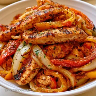 Chicken Fajita Bowls in 30 Minutes Recipe Card