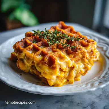 Chicken and Waffle Casserole for 8 Servings Recipe Card