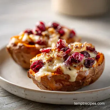 Cranberry Apple Twice Baked Sweet Potato for 4 Servings Recipe Card