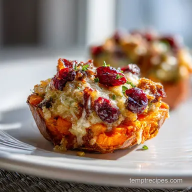 Cranberry Apple Twice Baked Sweet Potato for 4 Servings