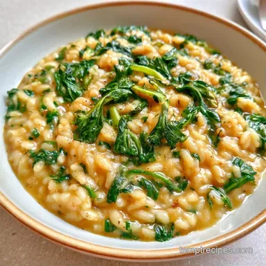 Bok Choy Risotto for 4 Servings Recipe Card
