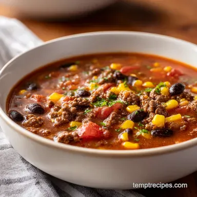 Cozy Creamy Cowboy Soup with Ground Beef: A Hearty Dinner Recipe Card