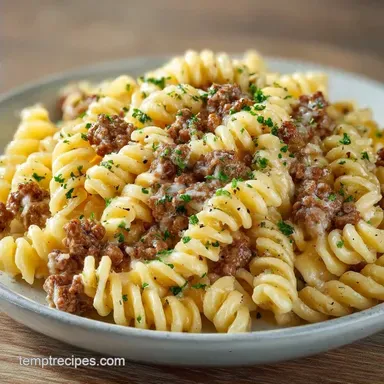 Creamy Ground Beef Pasta in 25 Minutes