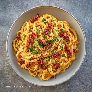 Creamy Sun Dried Tomato Pasta: 20 Min Recipe Card