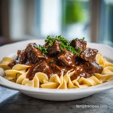 Beef and Noodles for 8 Servings