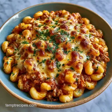 Easy Beef Pasta Bake in 35 Minutes Recipe Card