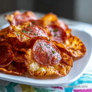 Pepperoni Cheese Crisps in 13 Minutes: Crispy Oven Baked Snack