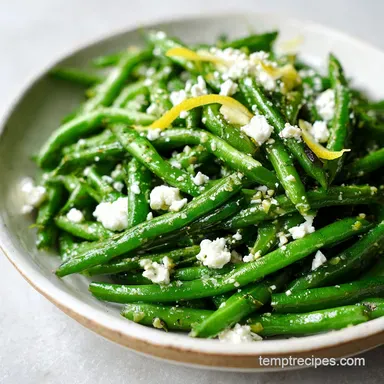 Fresh Green Bean Salad with Feta and Lemon for 6 Servings