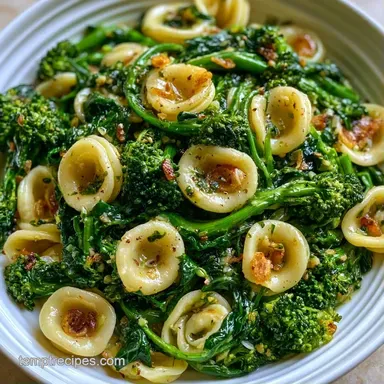 Garlic Broccoli Rabe Pasta in 20 Minutes Recipe Card