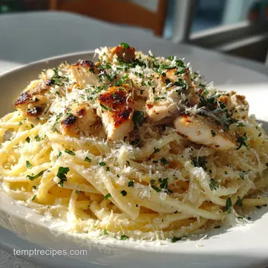 Creamy Garlic Parmesan Chicken Pasta for 4 Servings