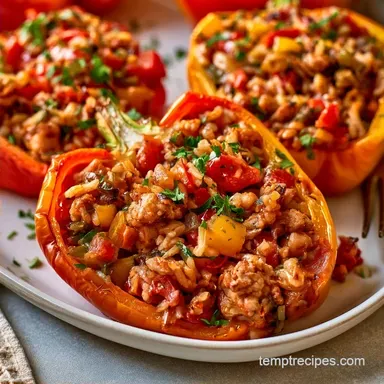 Ground Turkey and Peppers Recipe for 6