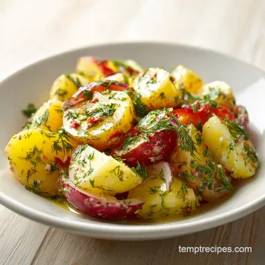 Healthy Mediterranean Potato Salad in 30 Mins Recipe Card