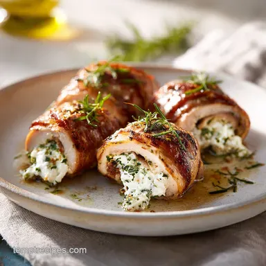 Ricotta Stuffed Chicken Rolls for 4 Servings Recipe Card