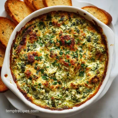 Hot Spinach Artichoke Dip Recipe in 35 Minutes Recipe Card
