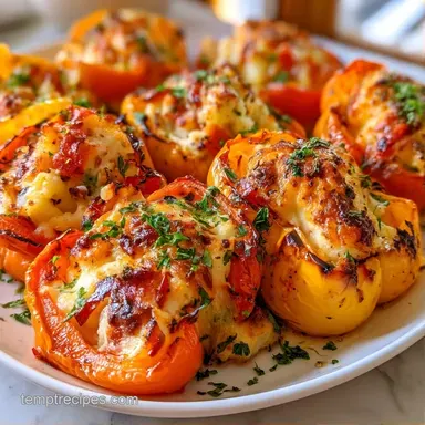 Indian Stuffed Peppers in 37 Minutes Recipe Card