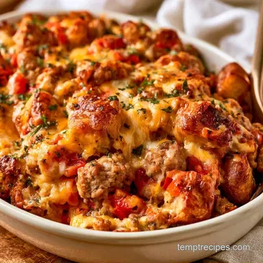 Make-Ahead Sausage Breakfast Casserole Recipe Card