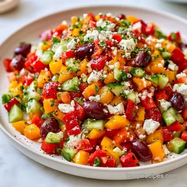 Mediterranean Bell Pepper Salad with Feta Recipe Card