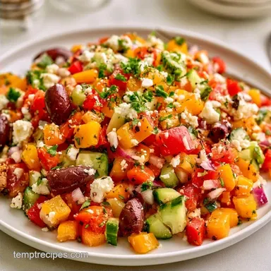 Mediterranean Bell Pepper Salad with Feta