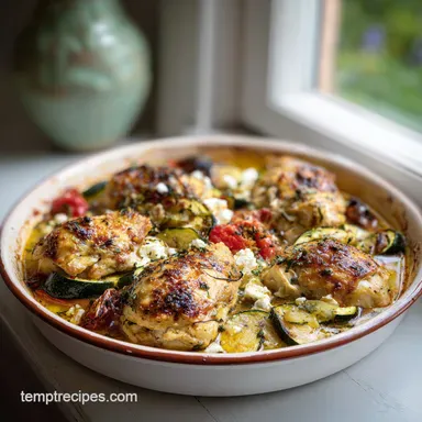 Mediterranean Chicken Zucchini Bake for 4 Servings