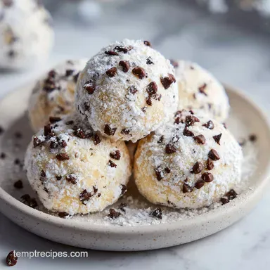 Mint Chocolate Snowball Cookies for 24 Recipe Card