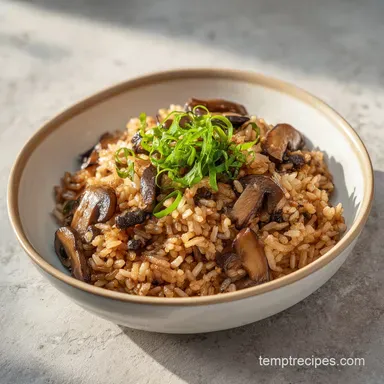 Soy Sauce Mushroom Rice: One Pot Caramelized Mushroom Dish Recipe Card