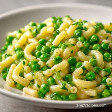 One Pot Pasta Peas in 25 Minutes Recipe Card