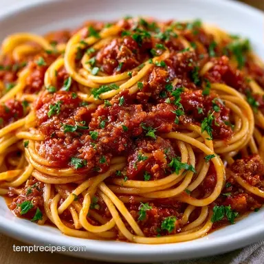 One Pot Spaghetti Recipe in 25 Minutes Recipe Card