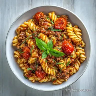 Quick Tomato Beef Pasta in 30 Minutes