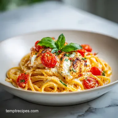 Creamy Ricotta Chicken Pasta for 4 Servings Recipe Card