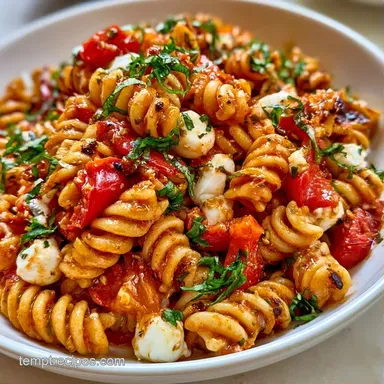 Roasted Bell Pepper Pasta Salad for 8 Recipe Card