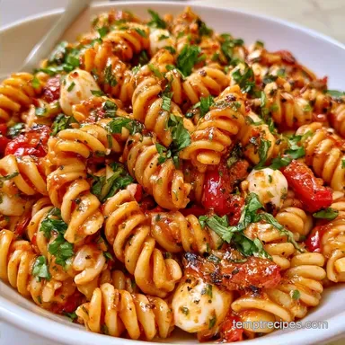 Roasted Bell Pepper Pasta Salad for 8