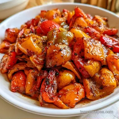 Roasted Bell Peppers Salad for 4 Servings Recipe Card