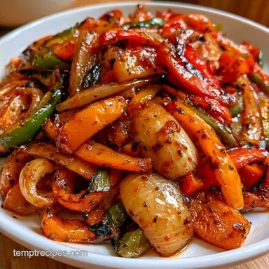 Roasted Peppers and Onions Recipe for 6