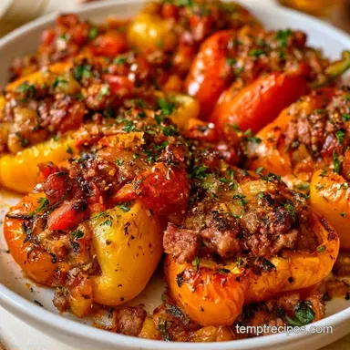 Roasted Stuffed Bell Peppers with Beef