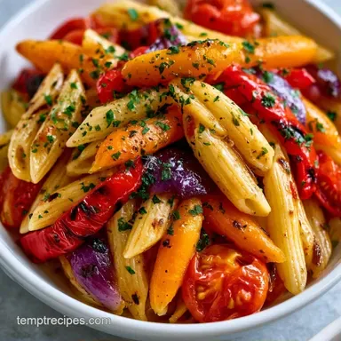 Roasted Vegetable Pasta Dish for 6 Recipe Card