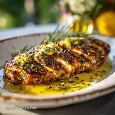 Ruths Chris Stuffed Chicken Copycat Recipe with Garlic Butter Recipe Card