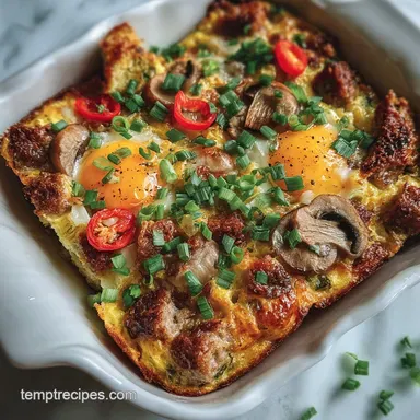 Make Ahead Breakfast Casserole with Sausage: Baked